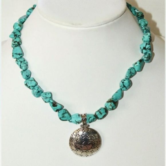 EXEX Claudia Agudelo Turquoise Sterling Silver Statement Necklace - Picture 15 of 16